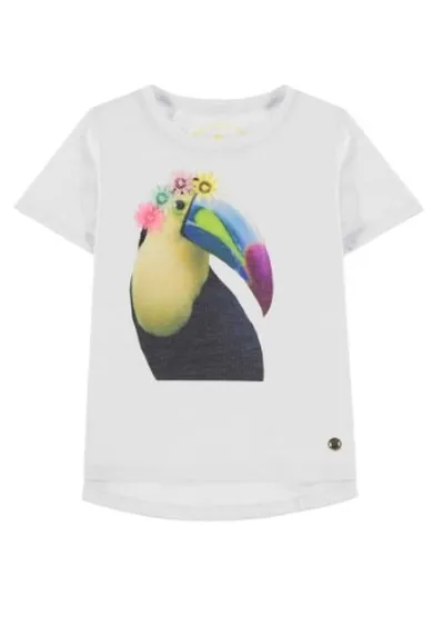 T-shirt dziewczęcy, biały, Tom Tailor