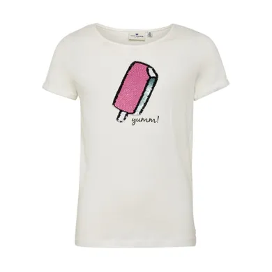 T-shirt dziewczęcy, biały, Tom Tailor