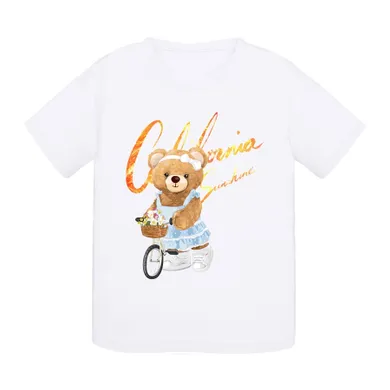 T-shirt dziewczęcy, biały, Tup Tup