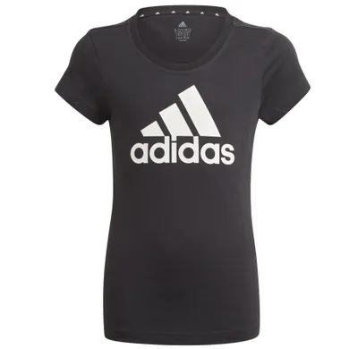 T-shirt dziewczęcy, czarny, Adidas Essentials