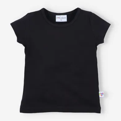 T-shirt dziewczęcy, czarny, I Love Colors
