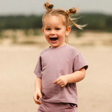 T-shirt dziewczęcy, fioletowy, Eevi