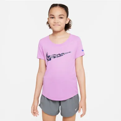T-shirt dziewczęcy, fioletowy, Nike Dri-Fit