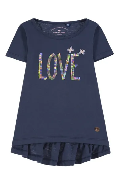 T-shirt dziewczęcy, granatowy, Tom Tailor
