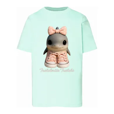 T-shirt dziewczęcy, miętowy, Tup Tup