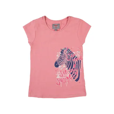 T-shirt dziewczęcy, różowy, Kanz