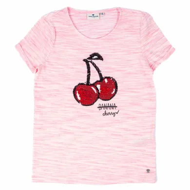 T-shirt dziewczęcy, różowy, Tom Tailor