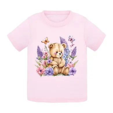 T-shirt dziewczęcy, różowy, Tup Tup