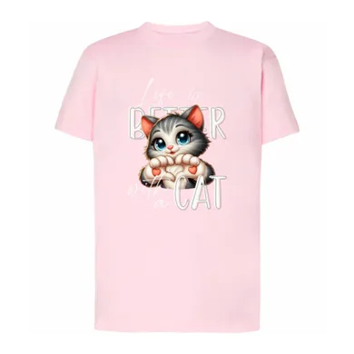 T-shirt dziewczęcy, różowy, Tup Tup