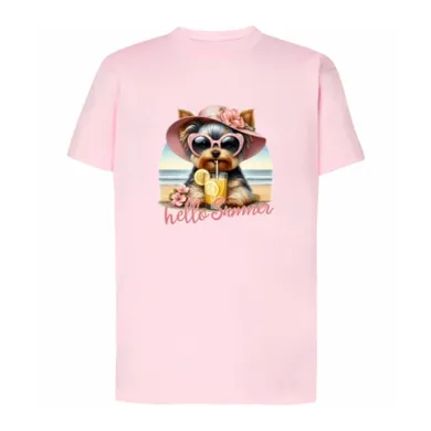 T-shirt dziewczęcy, różowy, Tup Tup