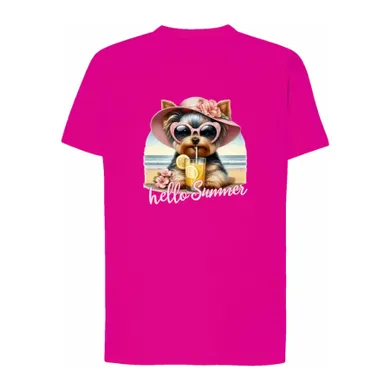 T-shirt dziewczęcy, różowy, Tup Tup