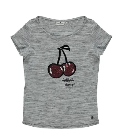 T-shirt dziewczęcy, szary, Tom Tailor