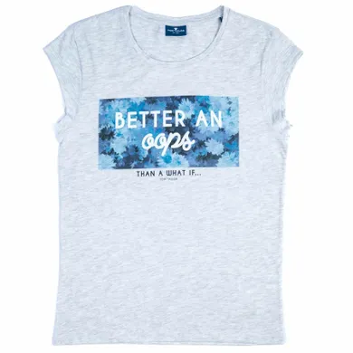 T-shirt dziewczęcy, szary, Tom Tailor