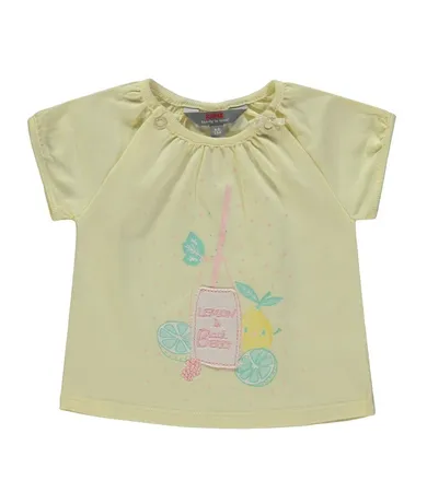 T-shirt dziewczęcy, żółty, Kanz