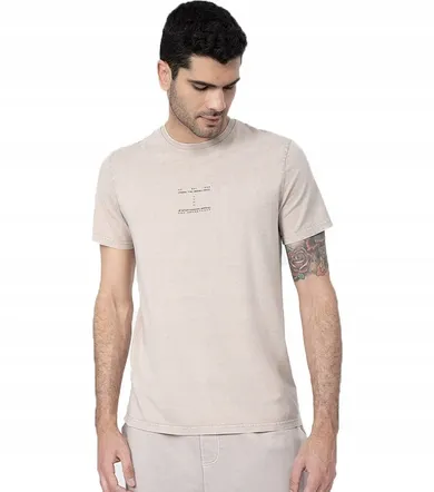 T-shirt męski, beżowy, 4F