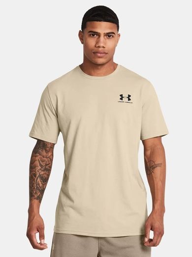 T-shirt męski, beżowy, Under Armour