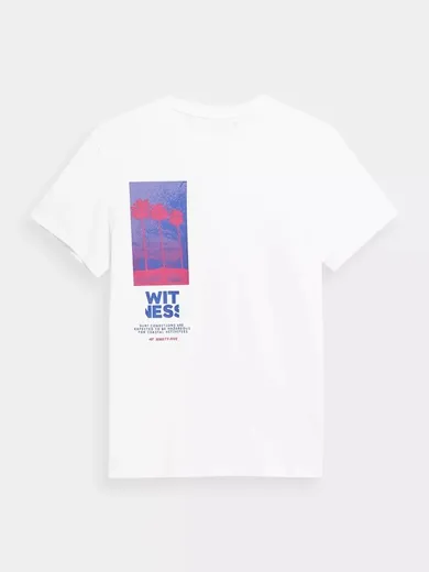 T-shirt męski, biały, 4F