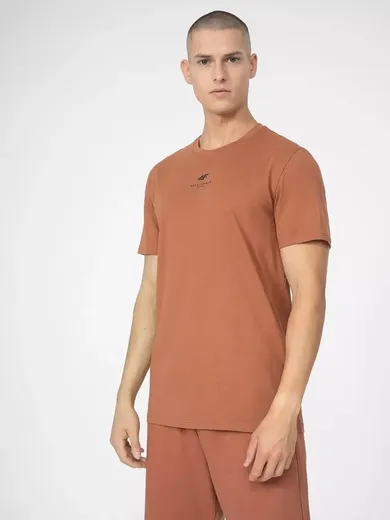 T-shirt męski, brązowy, 4F