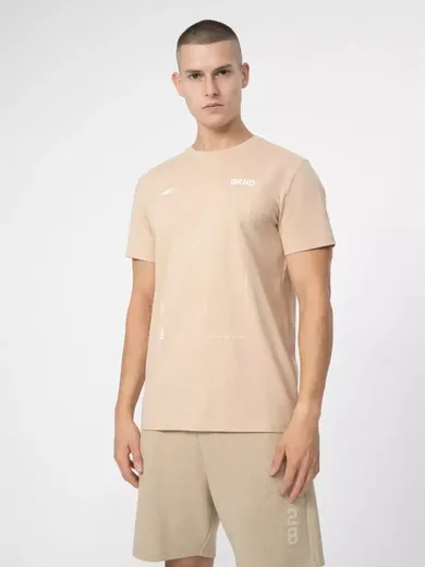 T-shirt męski, brązowy, 4F