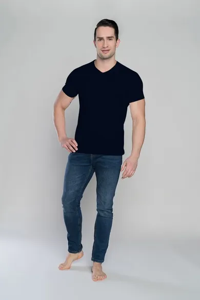 T-shirt męski, czarny, Ikar, Italian Fashion
