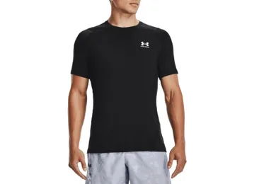 T-shirt męski, czarny, Under Armour Heatgear Armour Fitted Short Sleeve