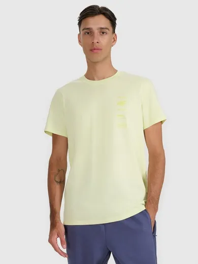 T-shirt męski, żółty, 4F