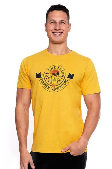 T-shirt męski, żółty, Moraj