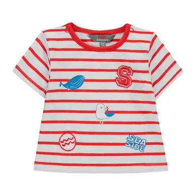 T-shirt niemowlęcy, czerwono-biały, Kanz