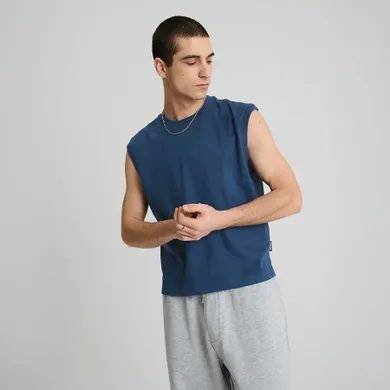 T-shirt z bawełny czesanej bez rękawów NOWEAR