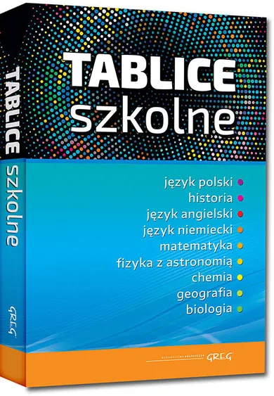 Tablice szkolne: język polski, historia, język angielski, język niemiecki, matematyka, fizyka z astronomią, chemia, geografia, biologia