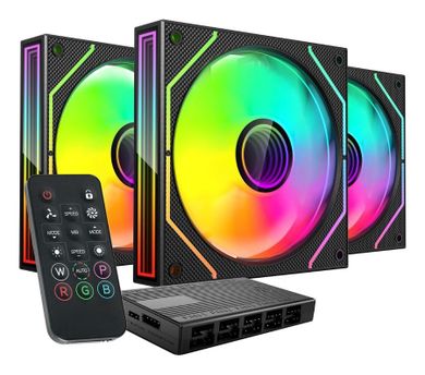 Tacens, Mars, wentylatory z hubem i pilotem, czarne, 120 mm, 3 szt.