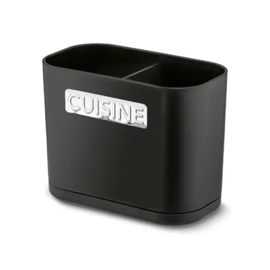 Tadar, Cuisine, ociekacz na sztućce, 2 komory, czarny, 13,5-7,5-10,8 cm