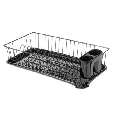 Tadar, duża, suszarka pozioma z ociekaczem, czarna, 49-24,5-11 cm