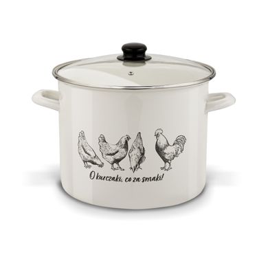 Tadar, garnek emaliowany z pokrywą, 24 cm