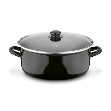 Tadar, garnek emaliowany z pokrywą, niski, 6l