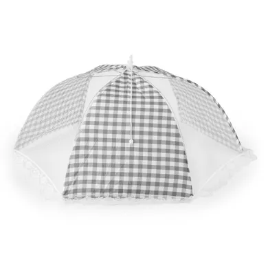 Tadar, osłonka na żywność, parasol, kratka, szara, 65 cm