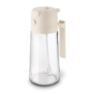 Tadar, szklana butelka na ocet lub oliwę ze spryskiwaczem, beż, 450 ml