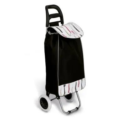 Tadar, wózek na zakupy na kółkach, czarny, sztućce, 35-30-95 cm
