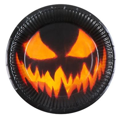 Talerzyki papierowe, straszna dynia, 23 cm, 10 szt.