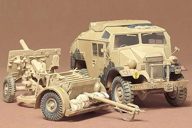 Tamiya, British 25 Pndr Gun/Quad, model do sklejania