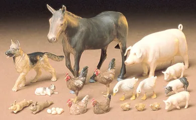 Tamiya, Livestock Set, figurki