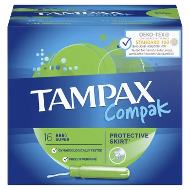 Tampax, Compak Super, tampony z aplikatorem, 16 szt.