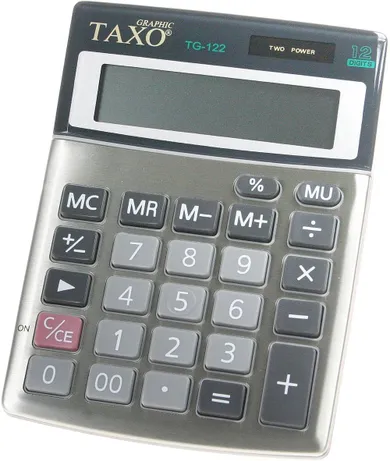 Taxo, kalkulator TG-122, srebrny