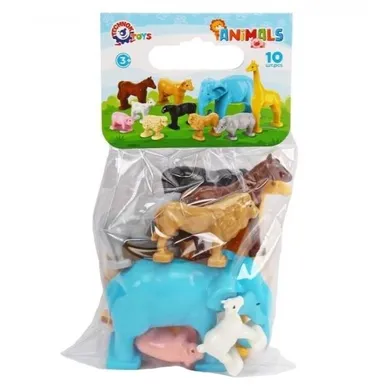 Technok, dzikie zwierzęta, zestaw figurek, 10 szt.
