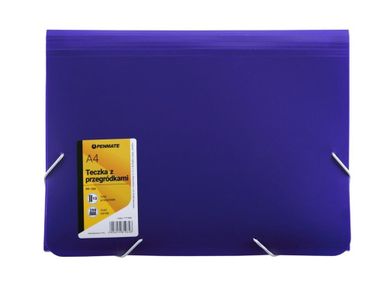 Teczka A4 z przegródkami, fioletowa, 1 szt.
