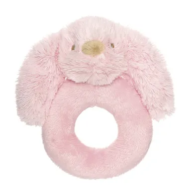 Teddykompaniet, Lolli Bunnies, zajączek, pluszowa grzechotka, różowy, 14 cm