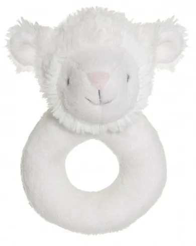 Teddykompaniet, Lolli Lambs, owieczka, pluszowa grzechotka, biała, 12 cm