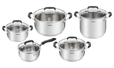 Tefal, Cook & Cool, zestaw garnków, 10 elementów, E493SA74