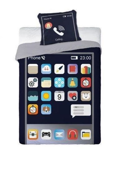 Telefon, 2-częściowy komplet pościeli młodzieżowej, 160-200 cm