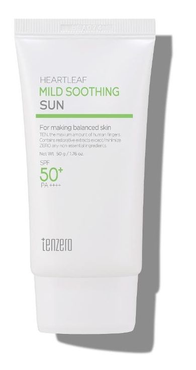 Tenzero, Heartleaf, krem regenerujący do twarzy z pstrolistką sercowatą, SPF50+, 50 ml